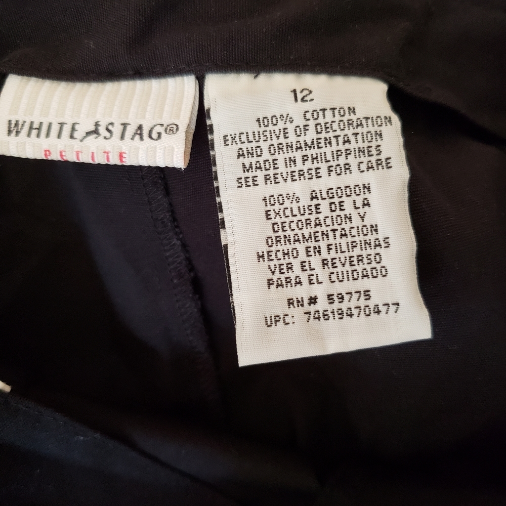 White Stag Petite Pants with Floral Embroidery Black - Picture 4 of 5